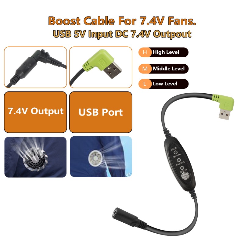 USB 5V To DC 7.4V Step-up Cable